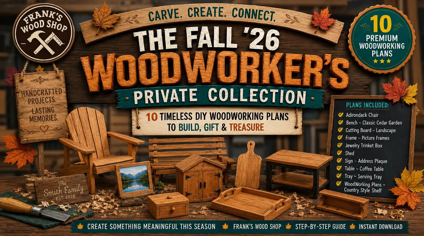 The Fall ’26 Woodworker’s Private Collection with ten premium woodworking plans